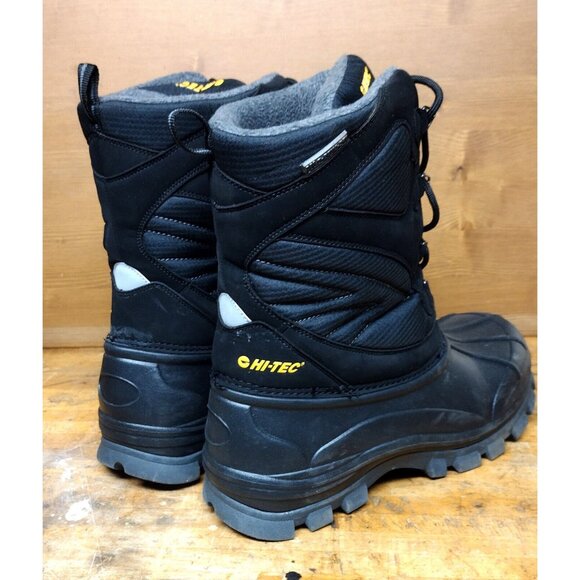 Men's Sz 10 Hi-Tec Snow Peak 200 Wp High-Top Leather 10" Boot Lined Black w/box - Picture 2 of 7